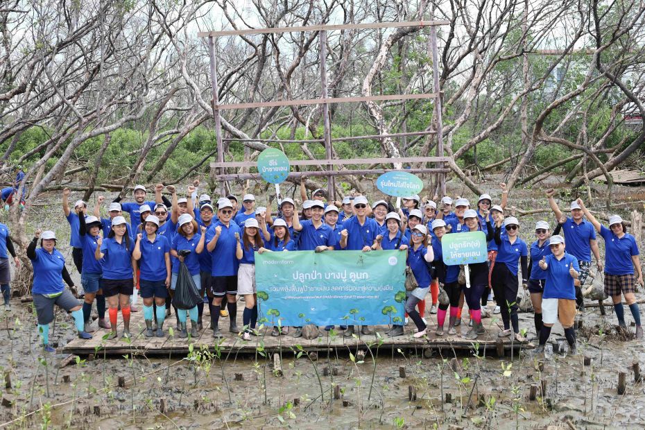 โมเดอร์นฟอร์มสานต่อภารกิจรักษ์โลกปีที่ 2 ปลูกป่าชายเลน 1,000 ต้น เพิ่มพื้นที่สีเขียวและกักเก็บคาร์บอนสู่ความยั่งยืน
